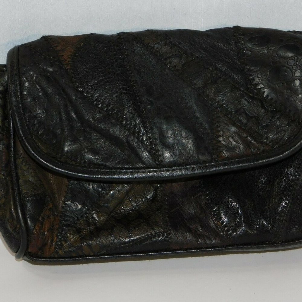 Maggie Lawrence Collection Black Patchwork Clutch